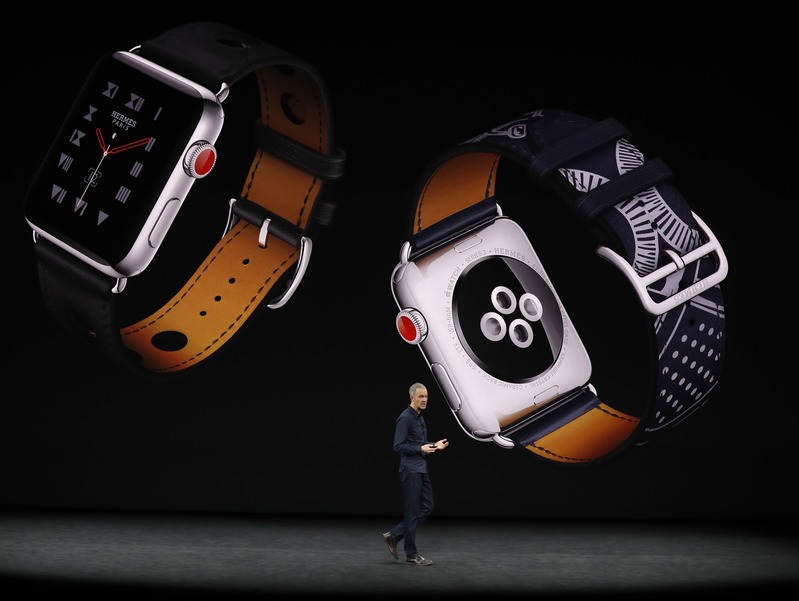 Apple's Williams speaks during a product launch event in Cupertino