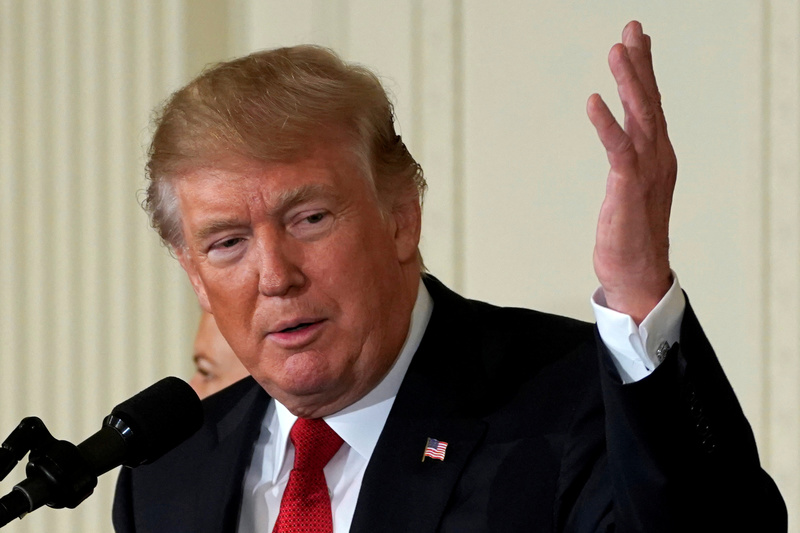 President Donald Trump speaks in Washington