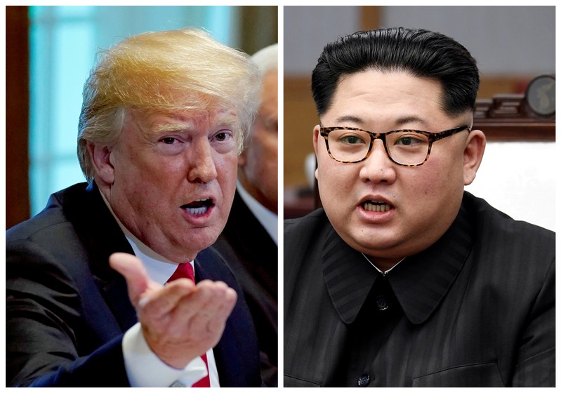 FILE PHOTO: A combination photo shows U.S. President Donald Trump and North Korean leader Kim Jong Un