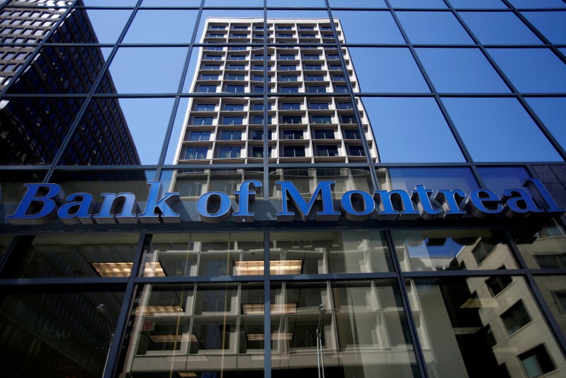 FILE PHOTO: A Bank of Montreal (BMO) sign is seen outside of a branch in Ottawa