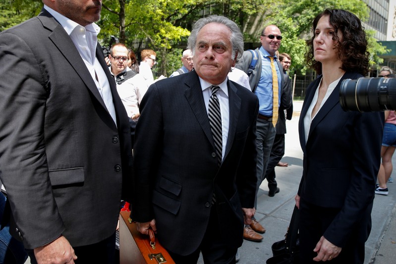Benjamin Brafman, Lawyer for Film producer Harvey Weinstein, exits the Manhattan Criminal Court following a meeting in New York