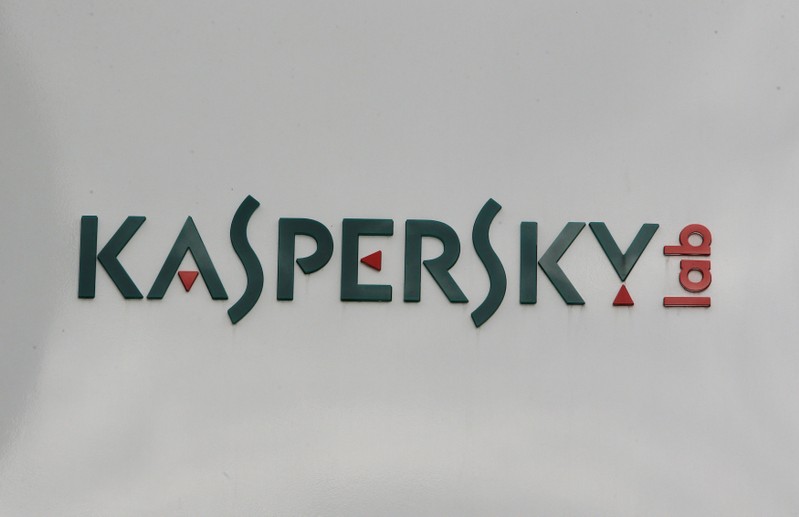 FILE PHOTO: The logo of the anti-virus firm Kaspersky Lab is seen at its headquarters in Moscow