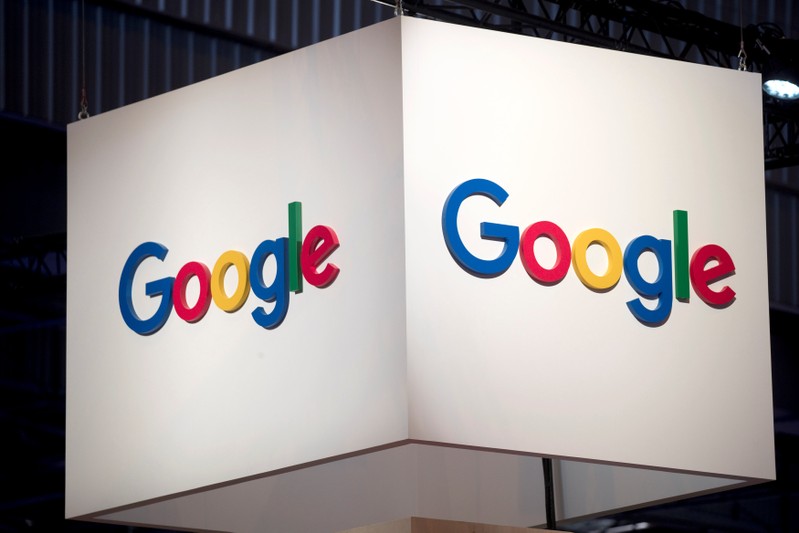 FILE PHOTO: The logo of Google is pictured during the Viva Tech start-up and technology summit in Paris