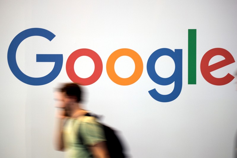 FILE PHOTO: The logo of Google is pictured during the Viva Tech start-up and technology summit in Paris