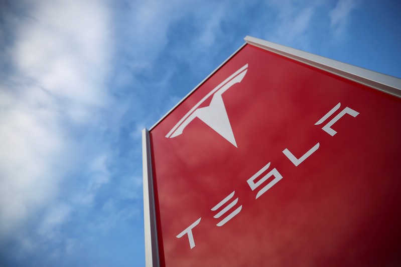 FILE PHOTO: A Tesla dealership is seen in West Drayton, just outside London