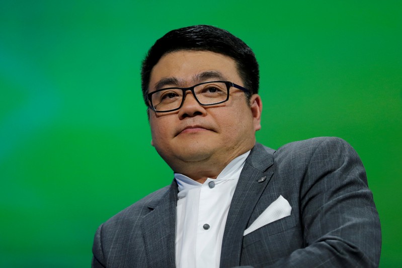 FILE PHOTO: SY Lau, President of Online Media Business and Senior Executive Vice President of Tencent Holdings Ltd., speaks at the Viva Technology event in Paris