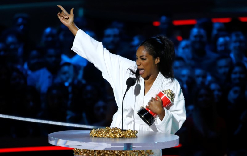 FILE PHOTO: Host Haddish accepts the award for Best Comedic Performance at the 2018 MTV Movie & TV Awards at Barker Hangar in Santa Monica