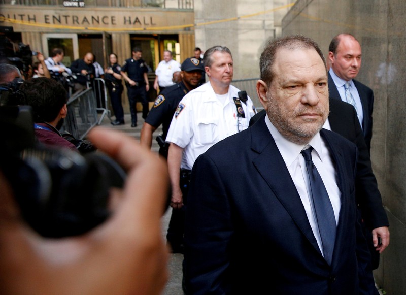 FILE PHOTO: Film producer Harvey Weinstein leaves court in Manhattan