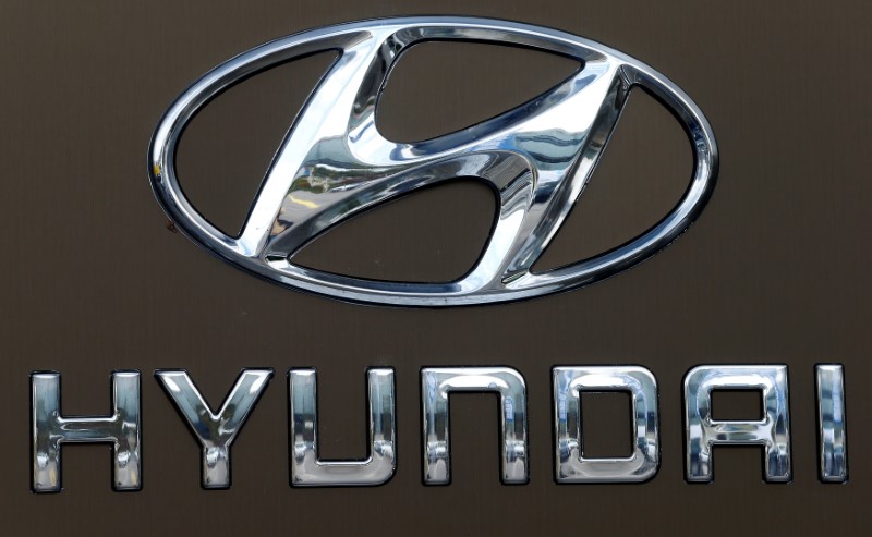 FILE PHOTO - Logo of South Korean car manufacturer Hyundai is seen in Dietlikon