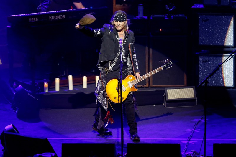 Johnny Depp performs with 'Hollywood Vampires' during the 52nd Montreux Jazz Festival in Montreux