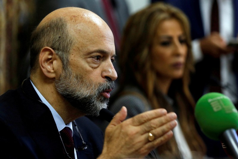 FILE PHOTO: Jordan's Prime Minister Omar al-Razzaz speaks during a news conference in Amman