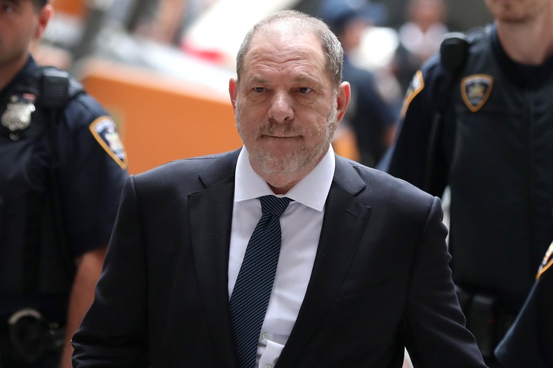 Film producer Harvey Weinstein arrives at New York Supreme Court in Manhattan in New York City