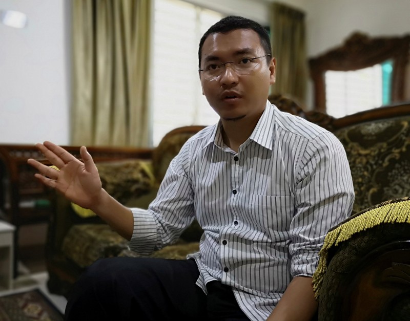 Mohd Saiful Bukhari Azlan, a former aide to Malaysian PM-in-waiting Anwar Ibrahim, speaks to Reuters in Kuala Lumpur
