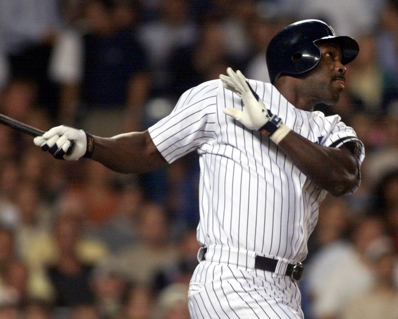 FILE PHOTO - YANKEES DAVIS HITS HOMER OFF RED SOX MARTINEZ.