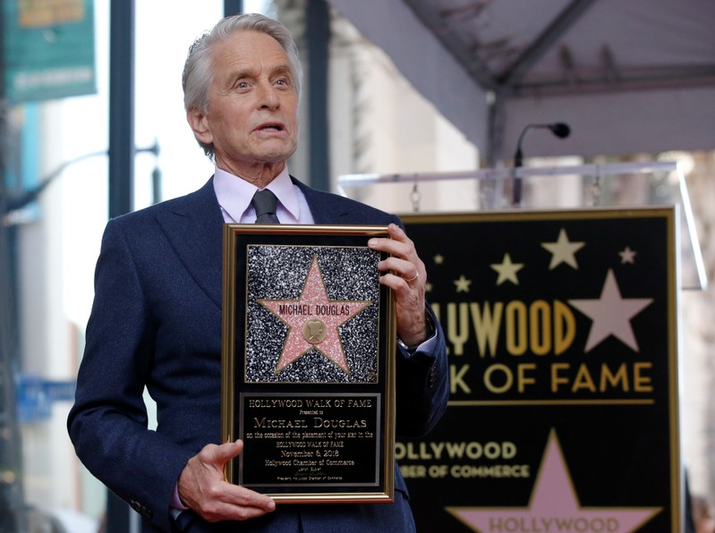 Actor Michael Douglas receives a star on Hollywood Walk of Fame