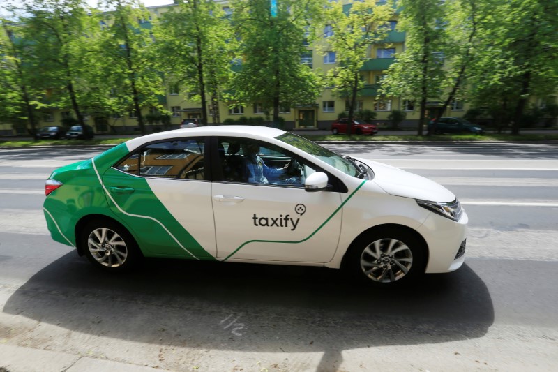 FILE PHOTO - A Taxify car drives in Tallinn
