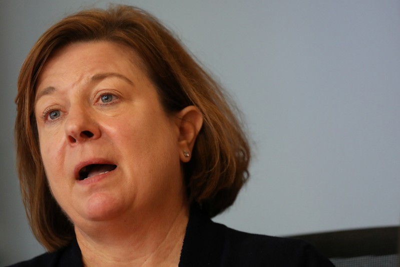 Kathleen Gaffney, vice president, director of diversified fixed income and lead portfolio manager for Eaton Vance Management, speaks during the Reuters Global Investment 2019 Outlook Summit in New York