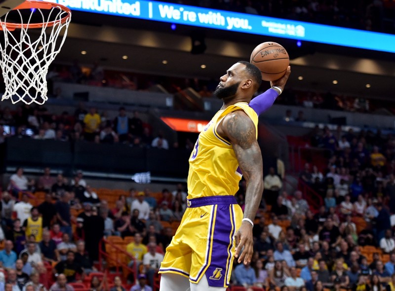 NBA:迈阿密热火队的洛杉矶湖人队