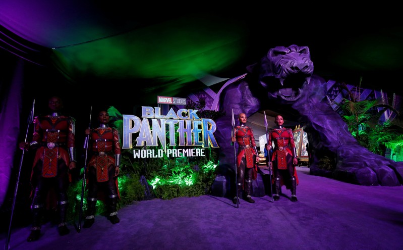 A general view of the entrance for the premiere of