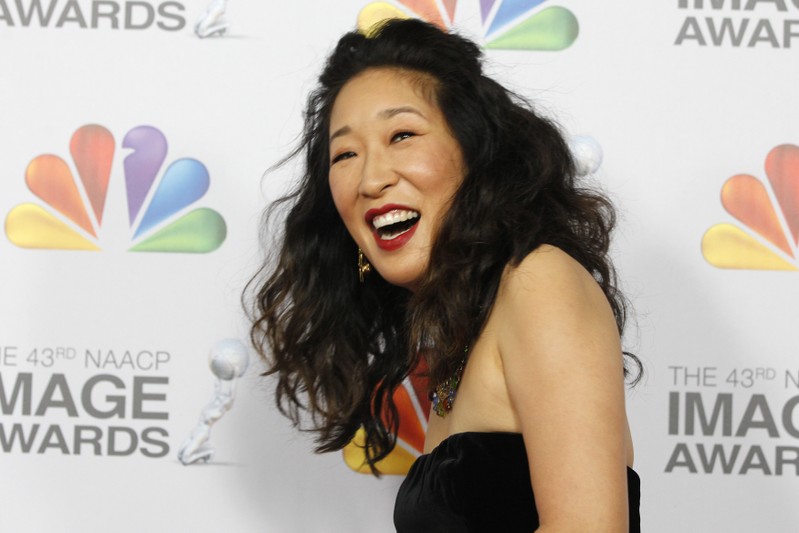 Actress Sandra Oh arrives at the 43rd NAACP Image Awards in Los Angeles