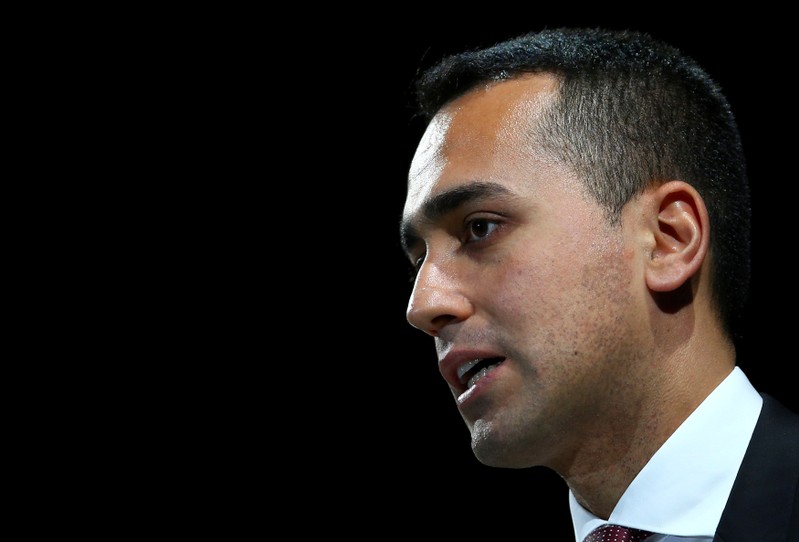 FILE PHOTO: Italian Minister of Labor and Industry Luigi Di Maio speaks at the Italian Business Association Confcommercio meeting in Rome