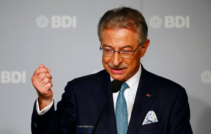 FILE PHOTO: BDI president Dieter Kempf addresses a news conference before the German Industry Day, hosted by the BDI industry association, in Berlin