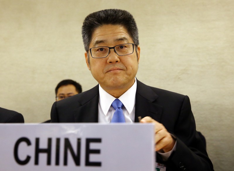 China Vice Minister of Foreign Affairs Le attends the Universal Periodic Review at the United Nations in Geneva