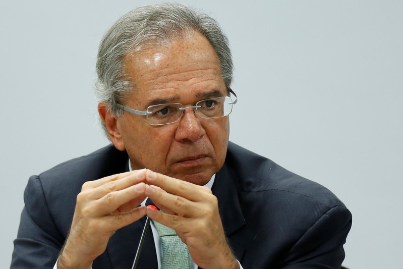 Brazil's Economy Minister Paulo Guedes attends a meeting with governors about pension reform bill proposal in Brasilia, Brazil