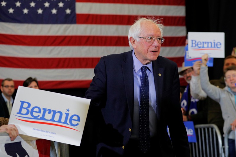 Democratic 2020 U.S. presidential candidate Sanders takes the stage in Concord