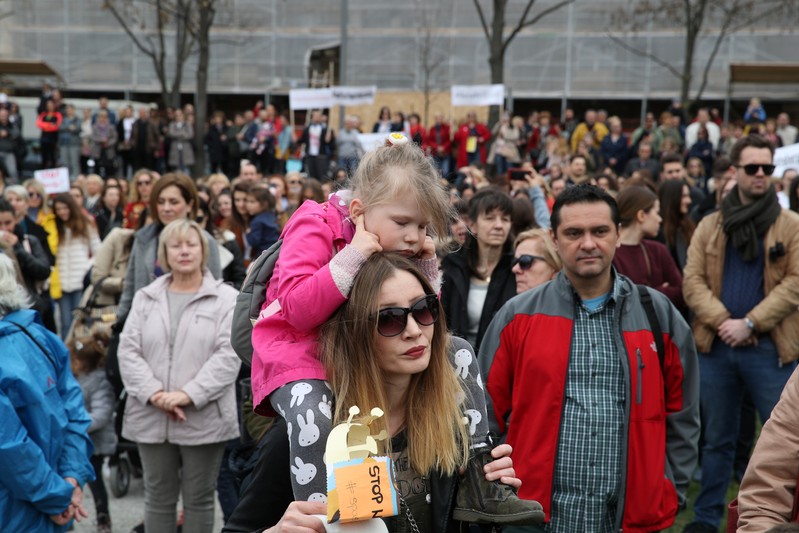Protest against domestic violence in Zagreb