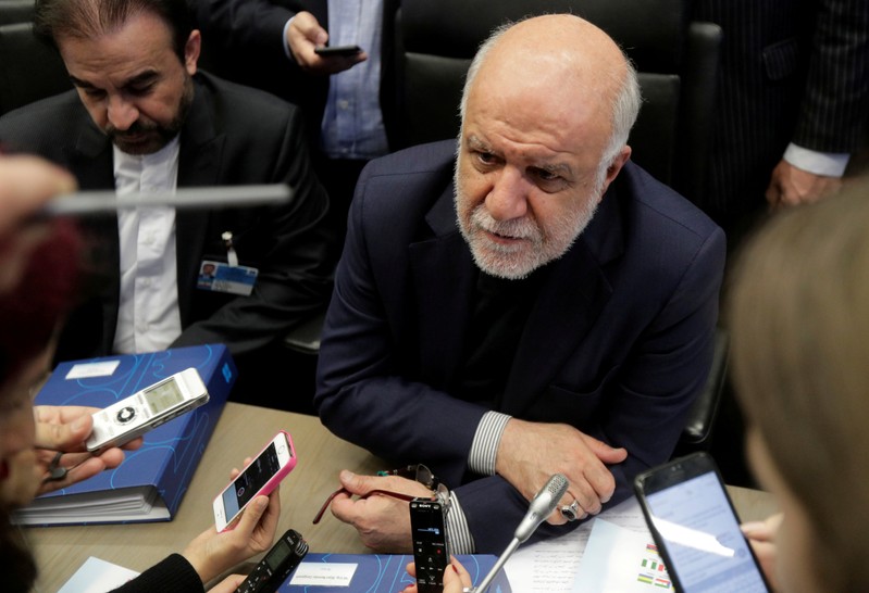 FILE PHOTO: Iran's Oil Minister Zanganeh talks to journalists at the beginning of an OPEC meeting in Vienna