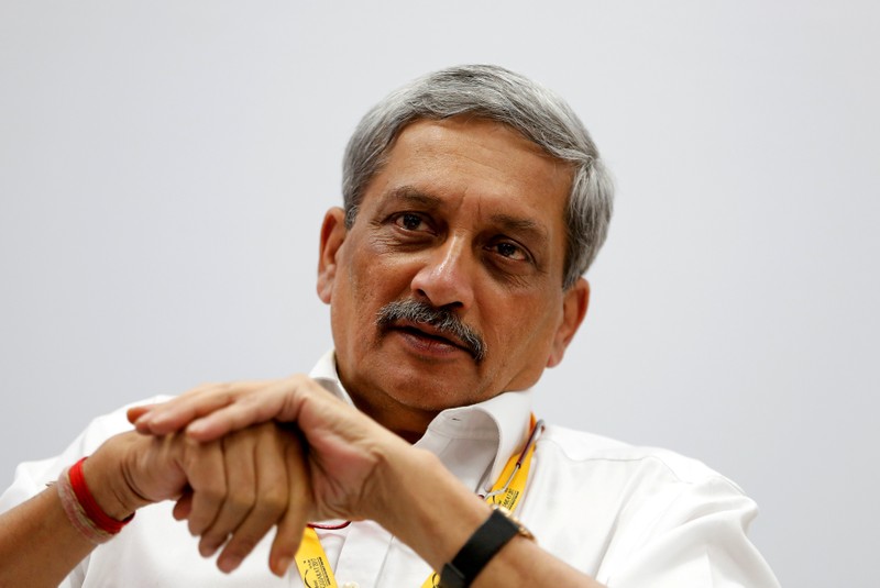 FILE PHOTO: India's Defence Minister Manohar Parrikar attends a seminar during the Vibrant Gujarat investor summit in Gandhinagar