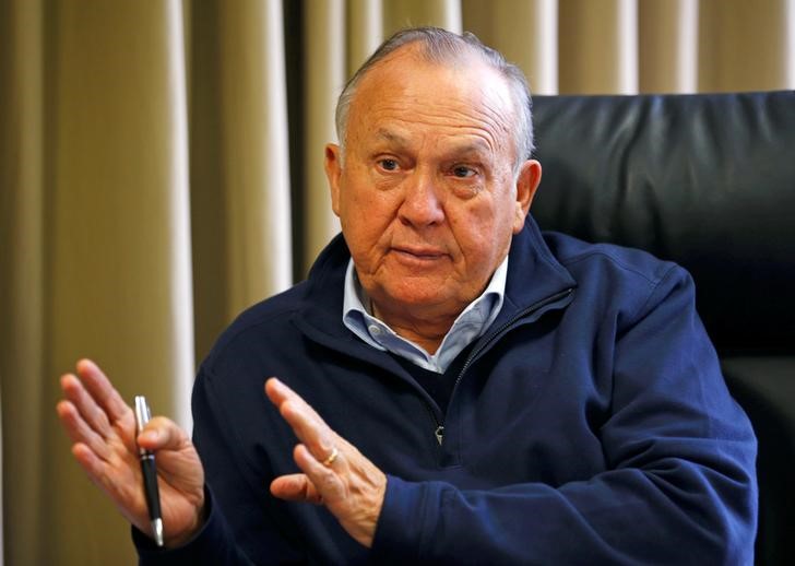 South African tycoon Christo Wiese gestures during an interview in Cape Town