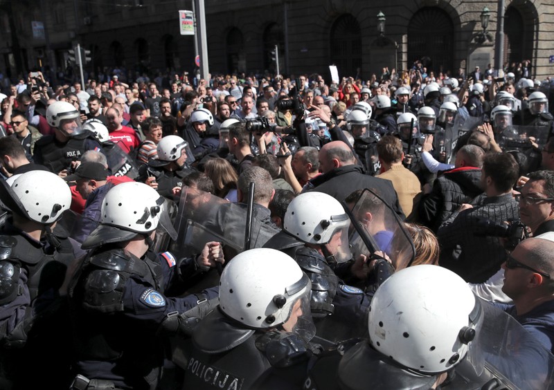 Protest against Serbian President Vucic in Belgrade