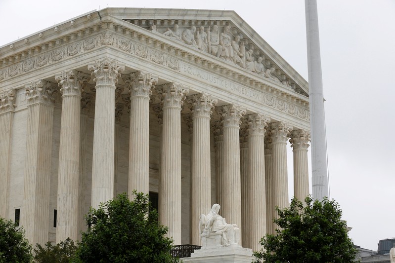 FILE PHOTO: The Supreme Court stands before decisions are released for the term in Washington