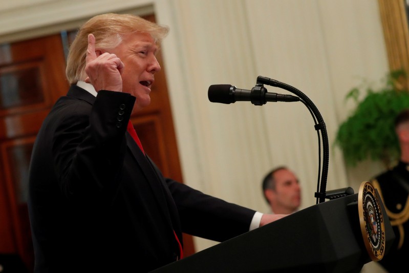 U.S. President Donald Trump attends the Greek Independence Day Celebration at the White House in Washington, U.S.
