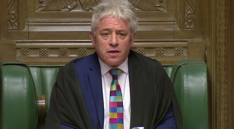 Speaker of the House John Bercow speaks ahead of a vote on Brexit in Parliament in London