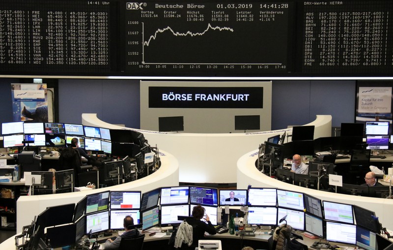 The German share price index DAX graph at the stock exchange in Frankfurt