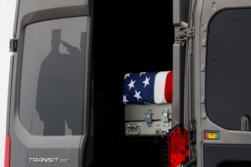 FILE PHOTO: Dignified transfer ceremony for four Americans killed in Syria is attended by President Trump at Dover Air Force Base in Delaware