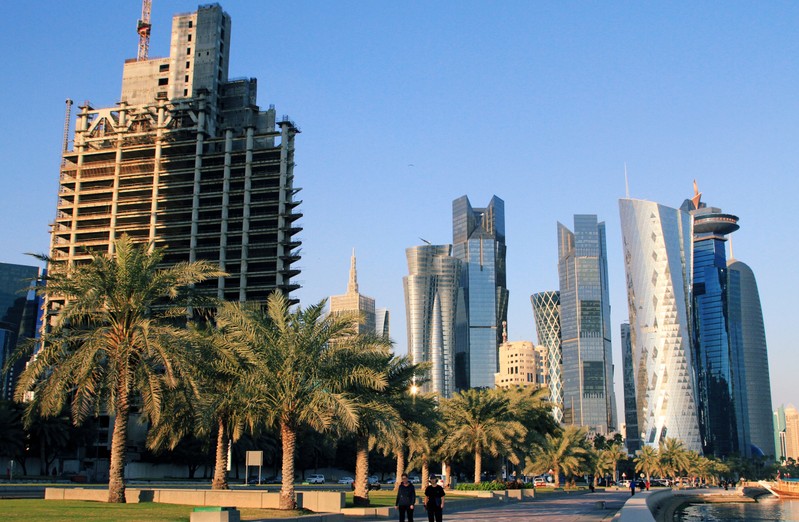 FILE PHOTO: A general view of the Corniche Towers is seen in Doha