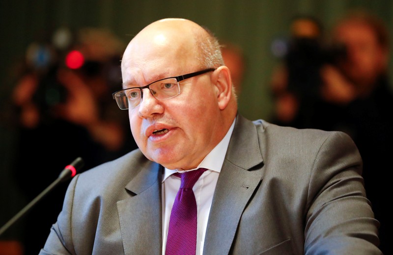 German Economy Minister Peter Altmaier addresses a news conference to present the national industry strategy for 2030 in Berlin
