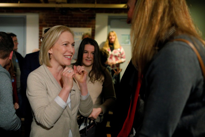 FILE PHOTO: Potential 2020 U.S. presidential candidate Gillibrand arrives for a campaign stop in Manchester