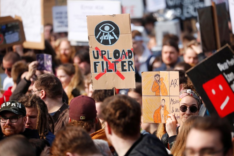 Demonstration against the planned EU copyright reform in Berlin