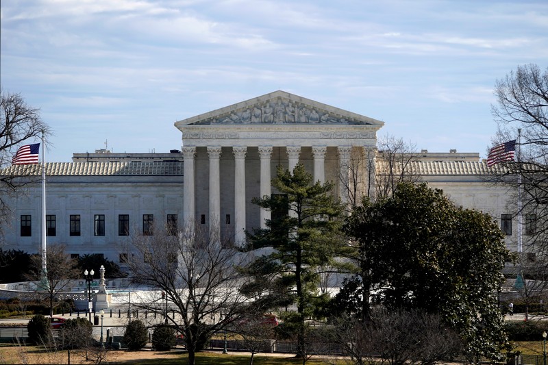FILE PHOTO: The Supreme Court building is seen from the U.S. Capitol in Washington