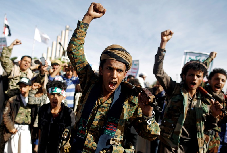 Fourth anniversary of the Saudi-led military intervention in Yemen's war, in Sanaa, Yemen