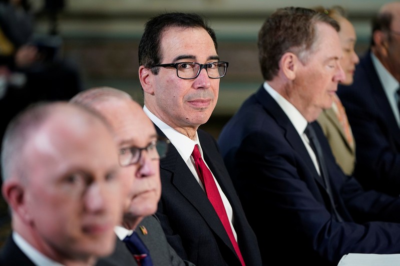 U.S.-China trade delegations hold trade talks at the White House in Washington