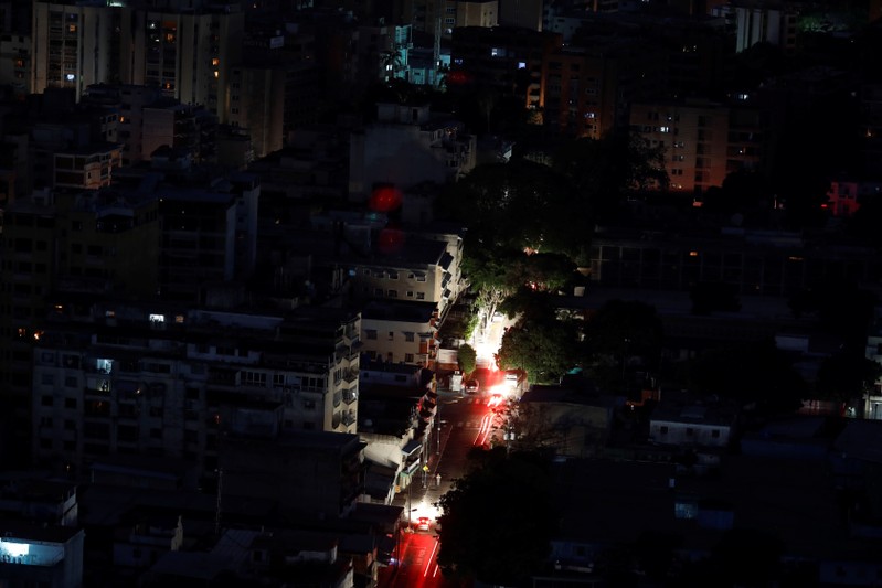 FILE PHOTO: A view of the city during a blackout in Caracas