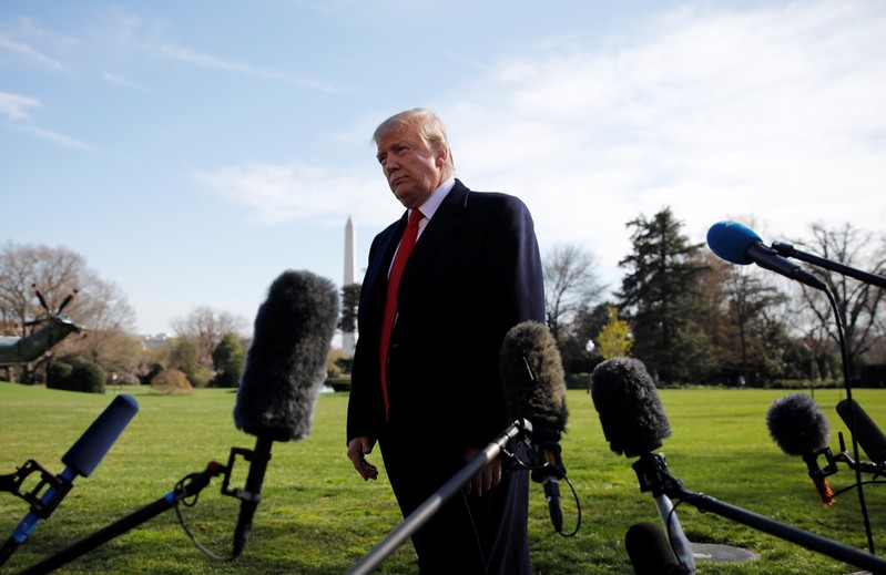U.S. President Trump departs on travel to Michigan from the White House in Washington