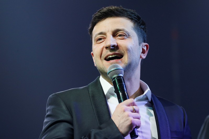 Volodymyr Zelenskiy hosts a comedy show at a concert hall in Brovary