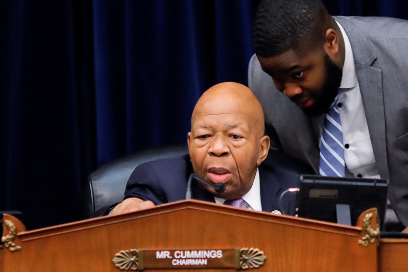 House Oversight and Reform Committee Chairman Cummings chairs a committee meeting on White House security clearances on Capitrol Hill in Washington